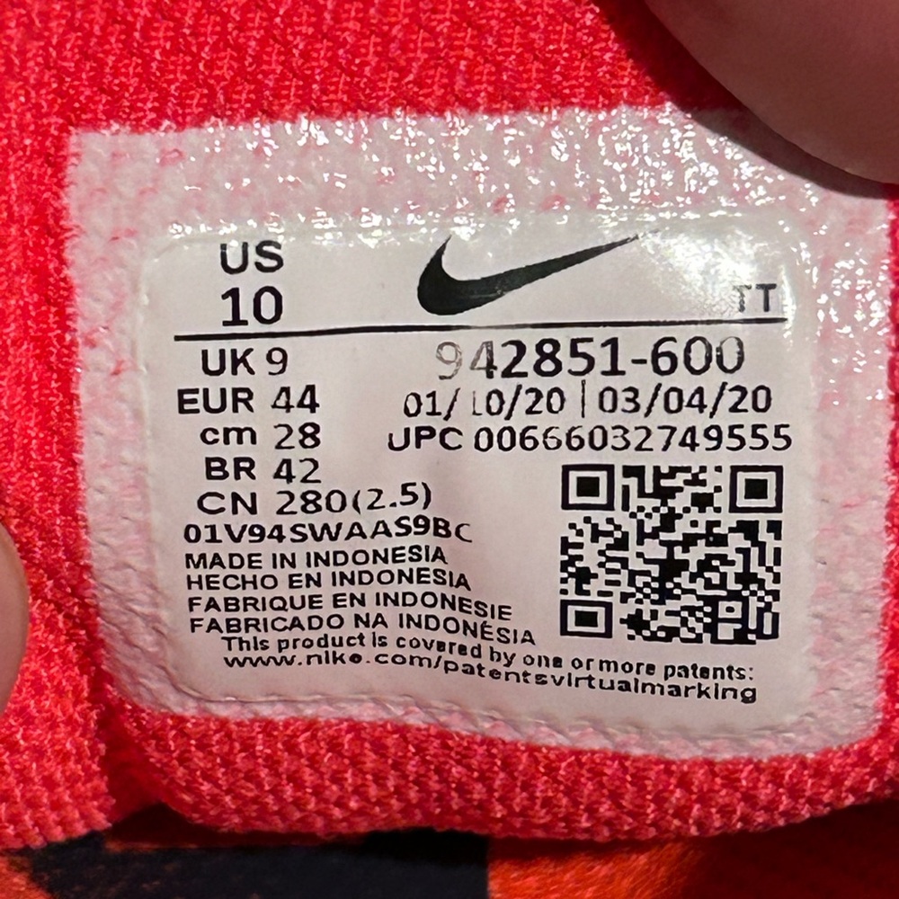 Nike Air Zoom Pegasus 35 Bright Crimson 942851-600 Athletic Men's Shoes Sz 10 - Picture 7 of 9